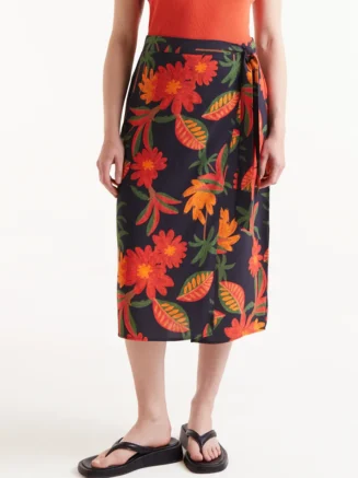 Falda midi estampado floral Famara