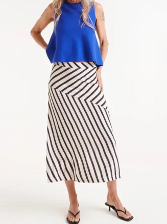 Falda midi Rayas nergras