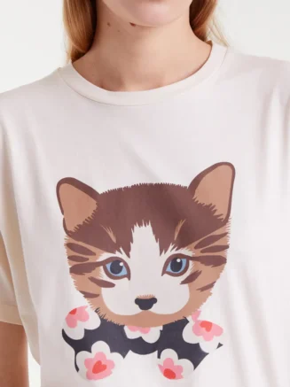 Camiseta con estampado de gatito