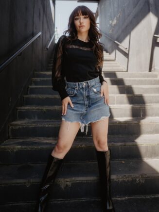 Camiseta manga abullonada tul