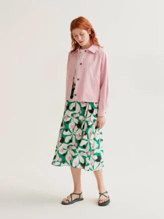 Falda midi con estampado Hosta