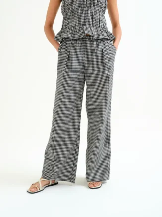Pantalón cuadros vichy negro