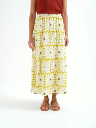 Falda larga con estampado Olive Flower