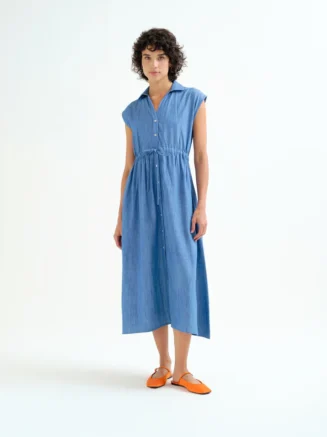 Vestido midi azul claro