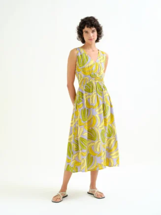 Vestido midi con estampado Guineo