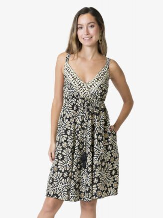 Vestido corto estampado negro