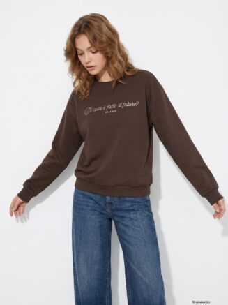 Sudadera marrón relaxed fit