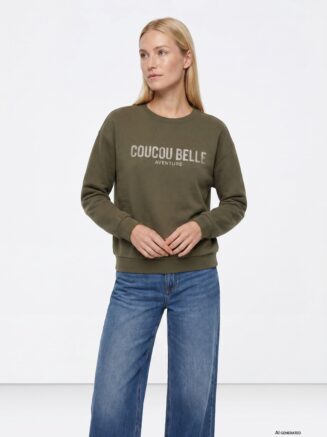 Sudadera verde relaxed fit