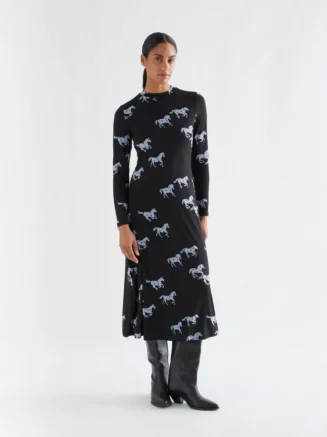 Vestido midi con estampado Horse