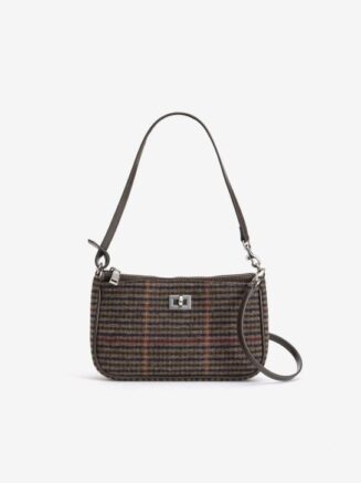Bolso tiracol marrón cuadros